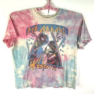 Def Leppard Hysteria Retro Tie Dye Adult Size L Purple Graphic Tee